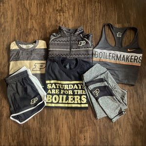 Lot of Purdue Gear | tee, quarter zip, leggings